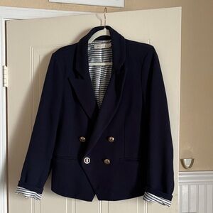 bishop + young Navy Blazer with Striped Lining, L